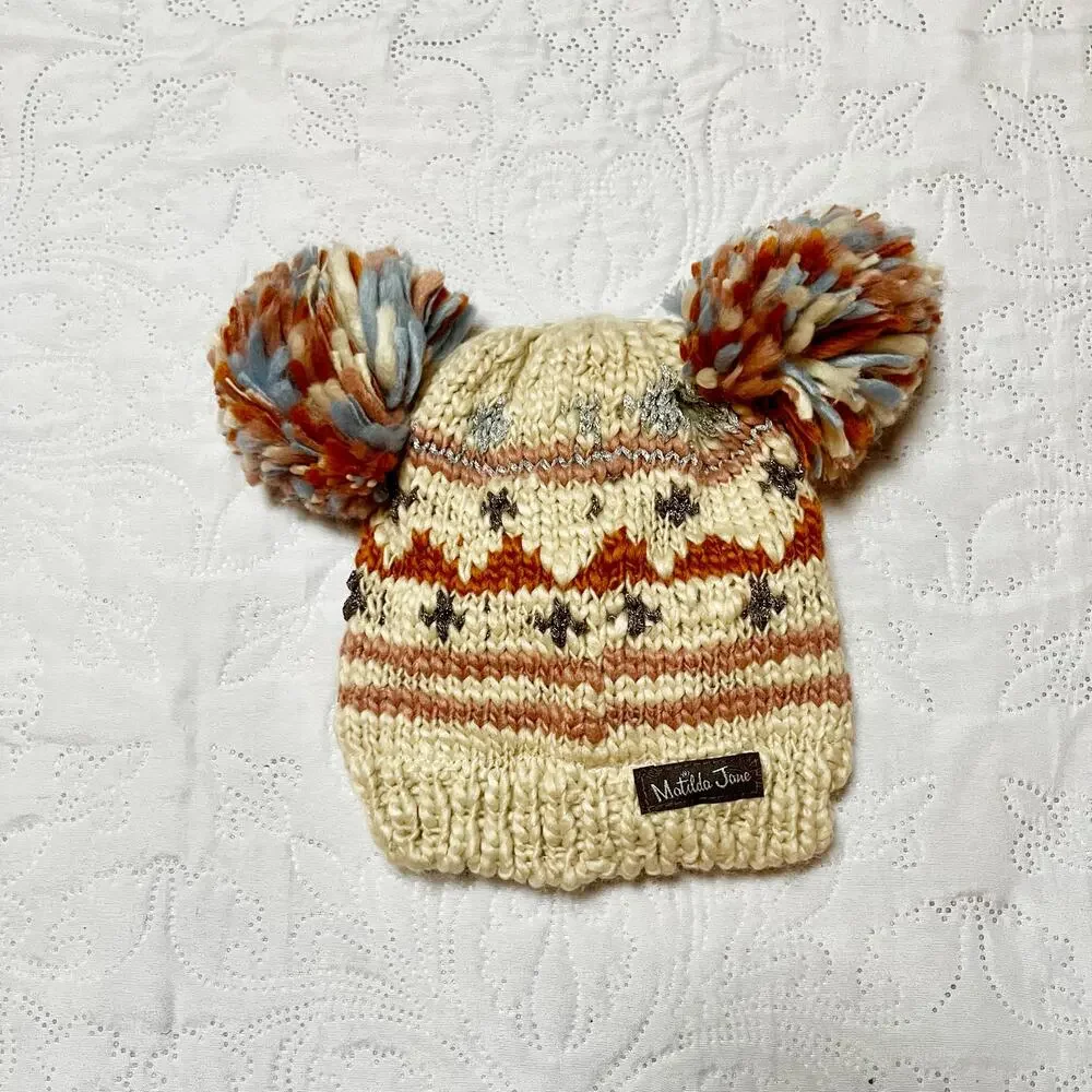 NWT Adele Double Pom Beanie Hat Size S